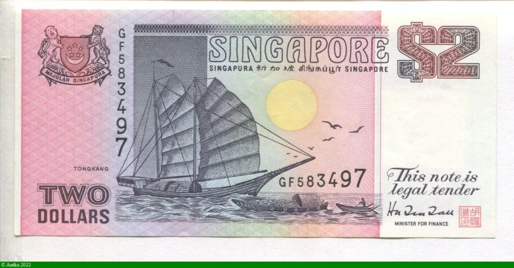 2 Dollars Voilier Tongkang et petits bateaux