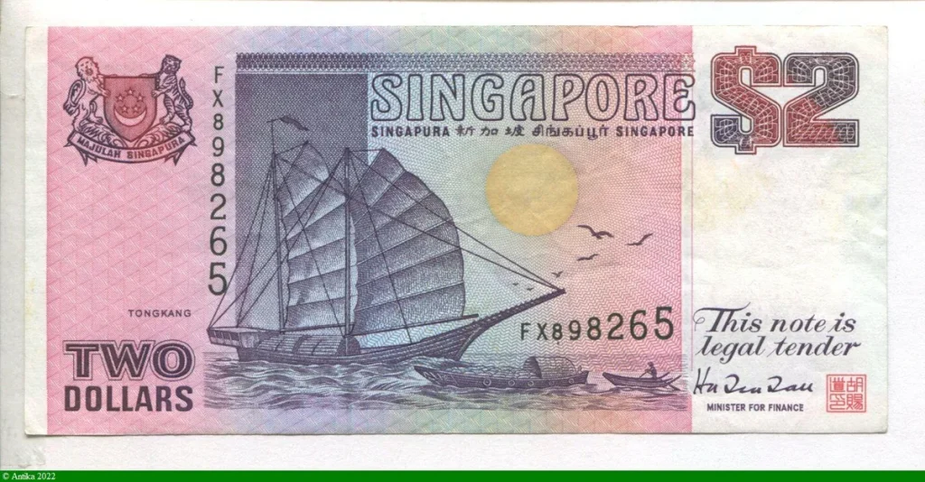 2 Dollars Voilier Tongkang et petits bateaux