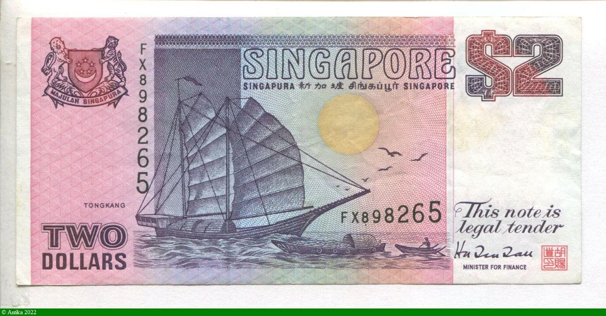 2 Dollars Voilier Tongkang et petits bateaux