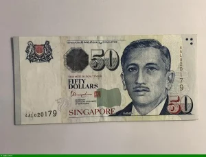 50 Dollars Portrait de Yusof bin Ishak & Instruments Musique (1 triangle)