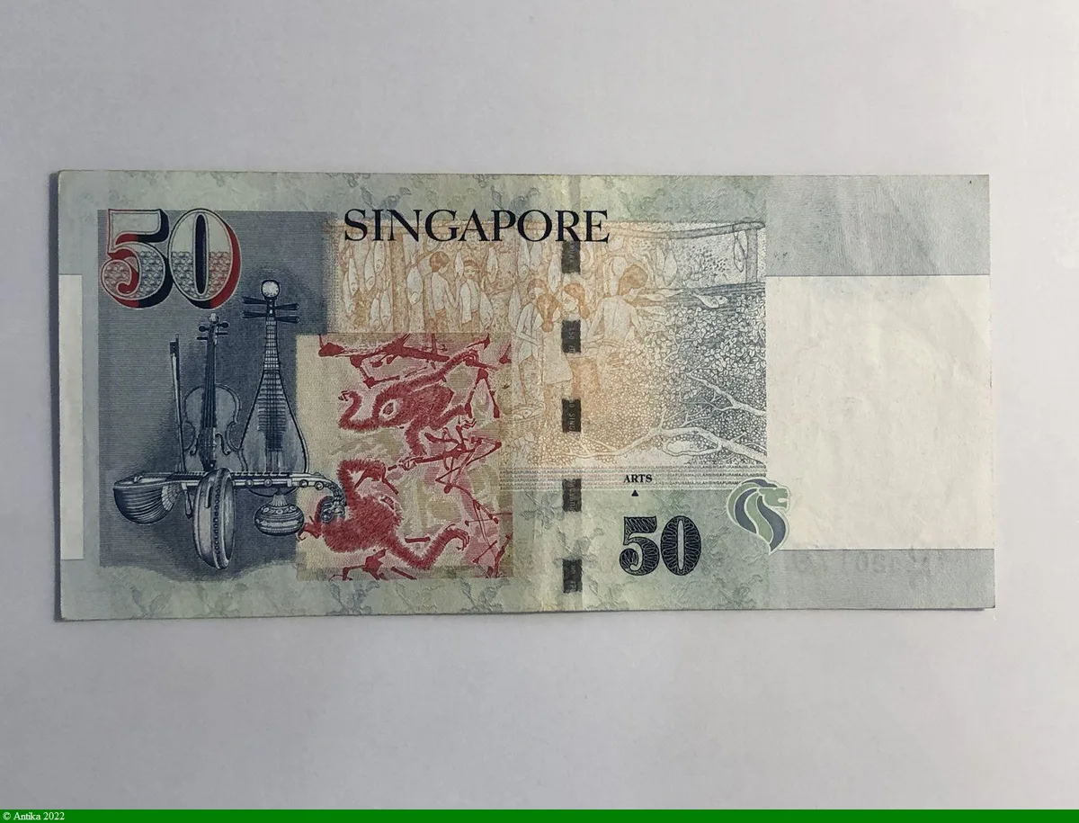 50 Dollars Portrait de Yusof bin Ishak & Instruments Musique (1 triangle)