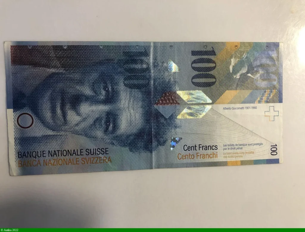 100 Francs Alberto Giacometti