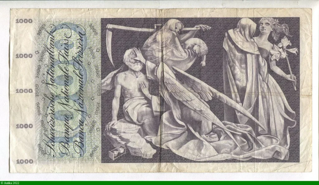 1000 Francs Femme & Allégorie danse macabre