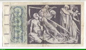 1000 Francs Femme & Allégorie danse macabre