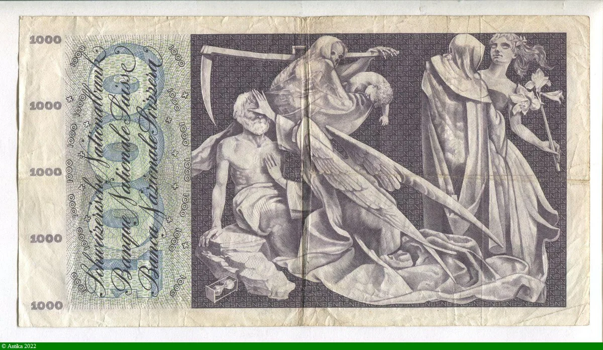 1000 Francs Femme & Allégorie danse macabre