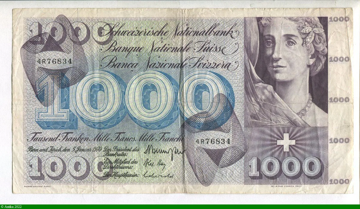 1000 Francs Femme & Allégorie danse macabre