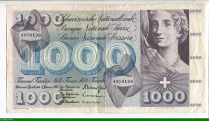 1000 Francs Femme & Allégorie danse macabre