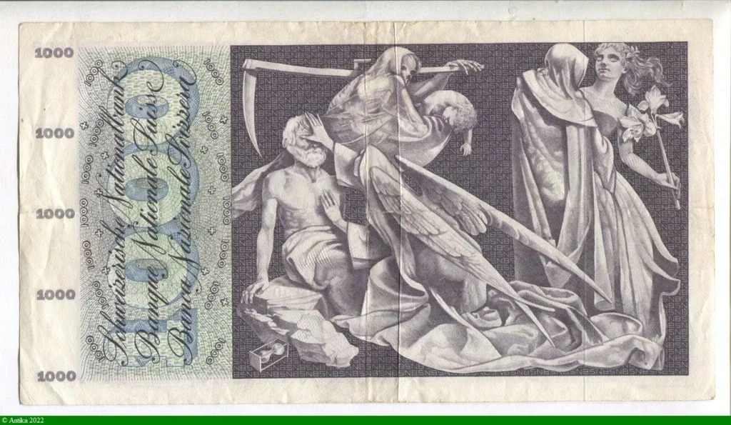 1000 Francs Femme & Allégorie danse macabre