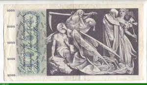1000 Francs Femme & Allégorie danse macabre