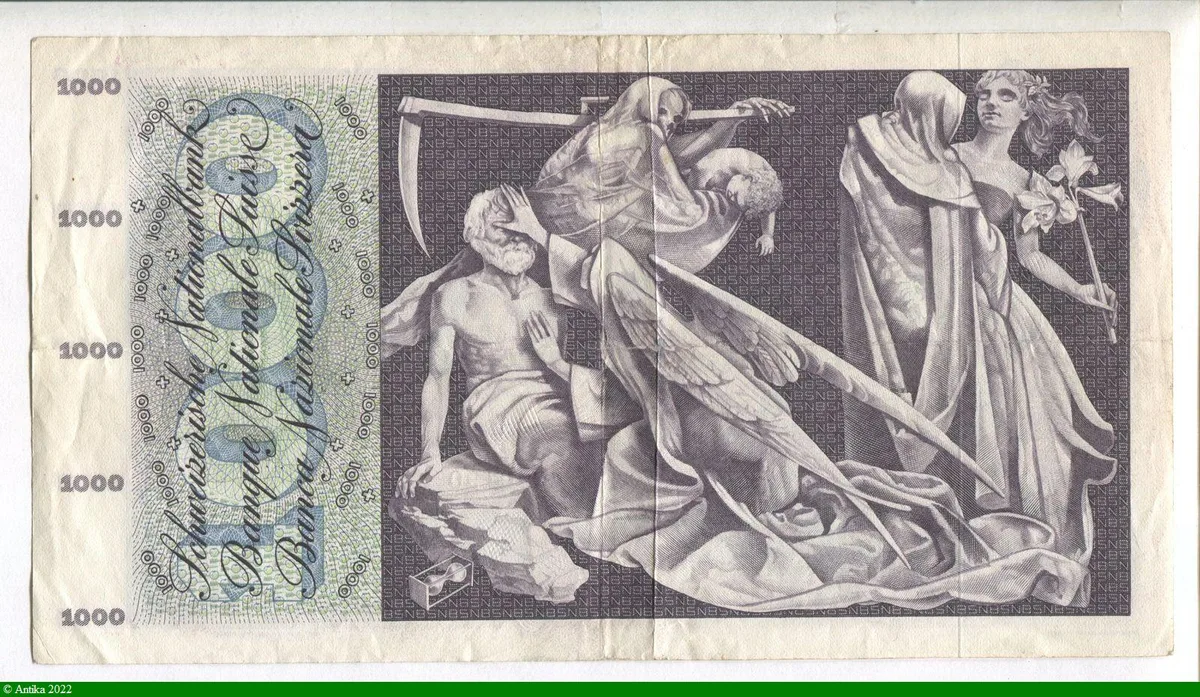 1000 Francs Femme & Allégorie danse macabre