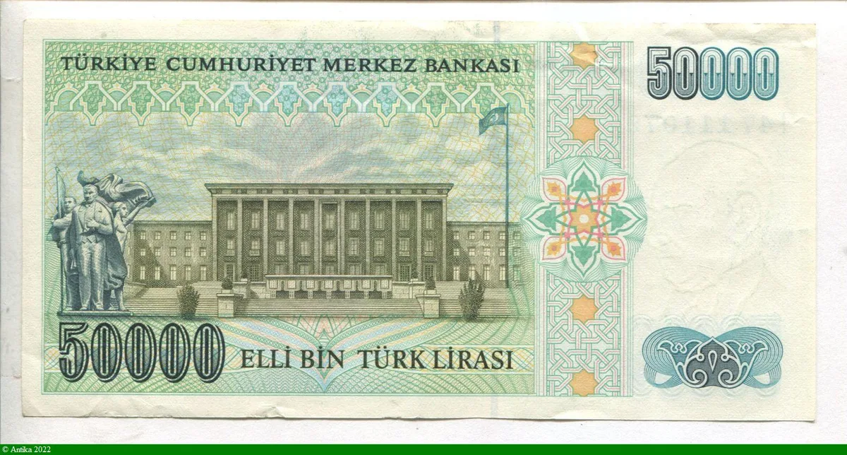 50000 Livre Turque Mustafa Kemal Atatürk * * * * * Plus RARE