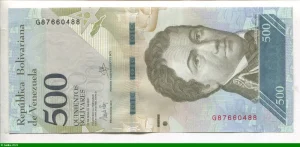 500 Bolivares F.de Mirandana * *