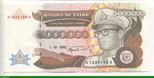 5 000 000 Zaires Mobutu