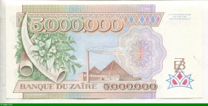 5 000 000 Zaires Mobutu