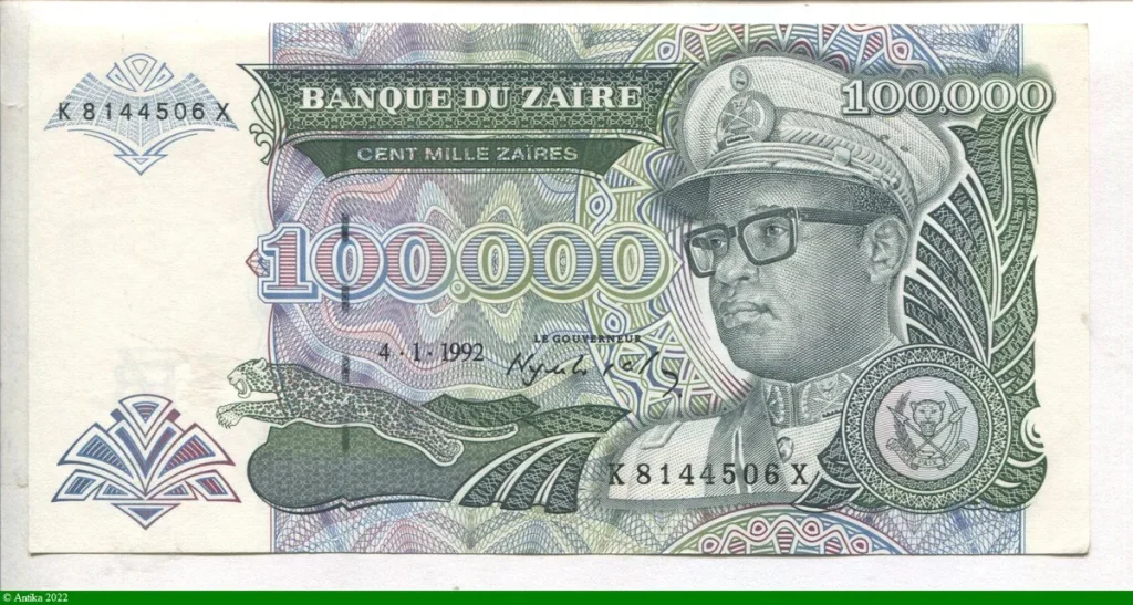 100000 Zaires Mobutu