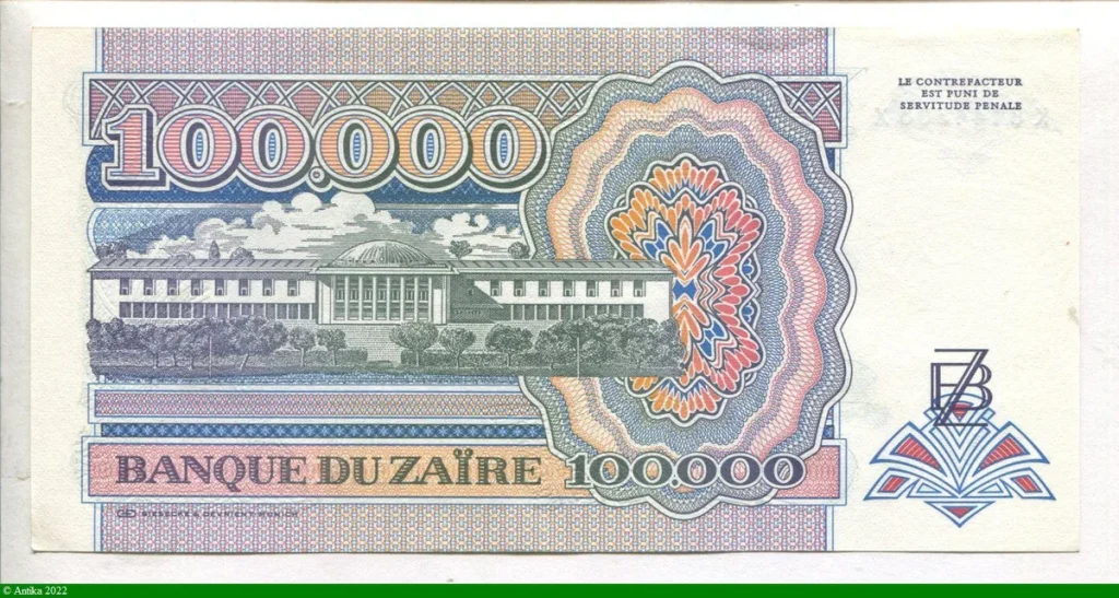 100000 Zaires Mobutu