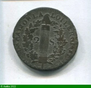 2 SOLS FRANCOIS, An 3 à 5 LOUIS XVI