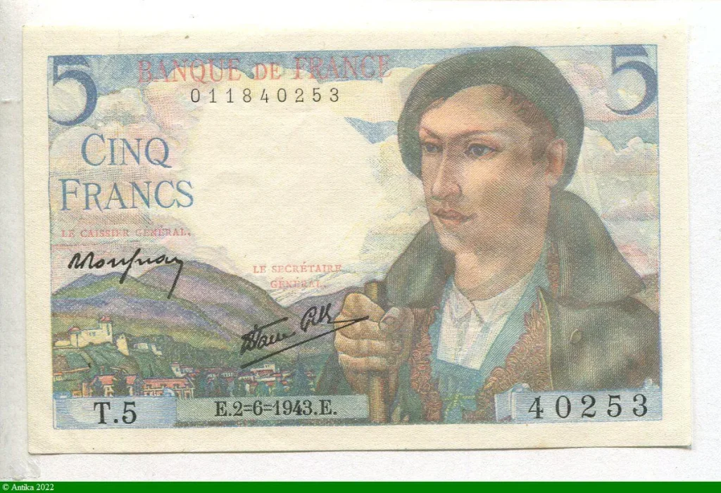 5 FRANCS BERGER - Type 1943