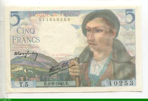 5 FRANCS BERGER - Type 1943