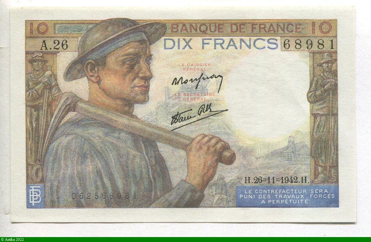 10 FRANCS MINEUR - type 1941
