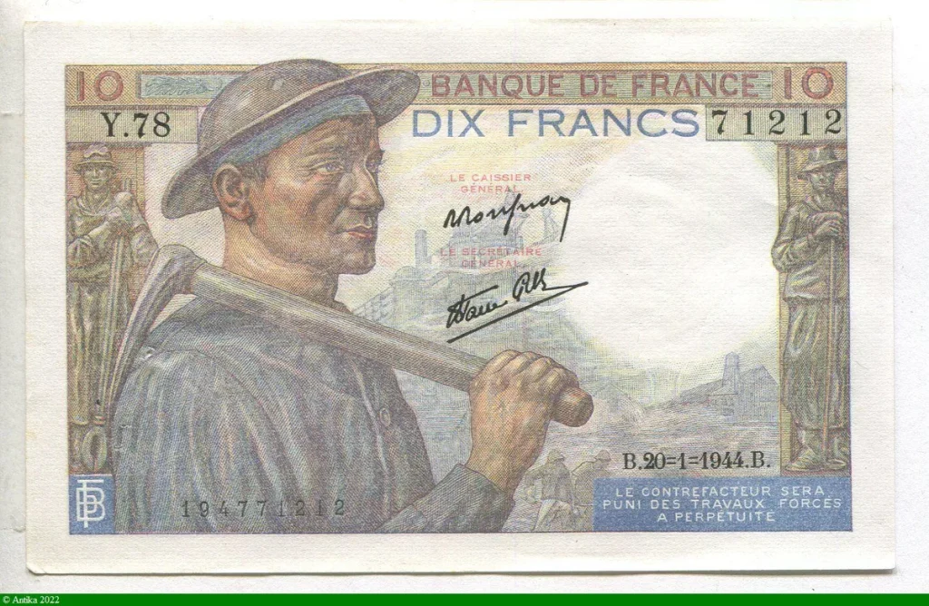 10 FRANCS MINEUR - type 1941