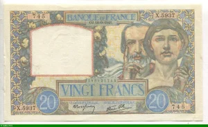 20 FRANCS SCIENCE & TRAVAIL - Type 1940