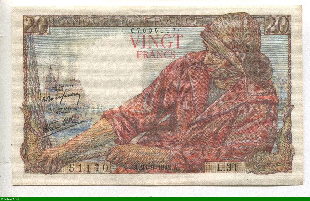20 FRANCS PECHEUR - Type 1942