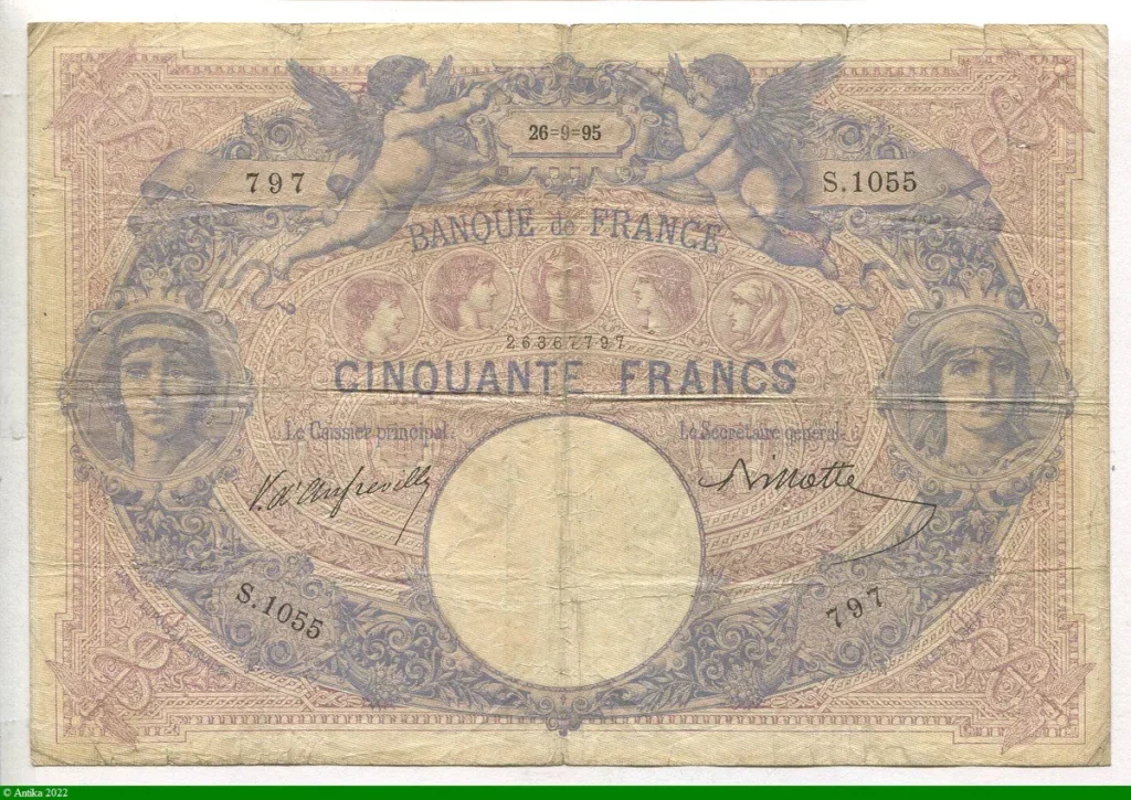 50 FRANCS BLEU & ROSE - Type 1889