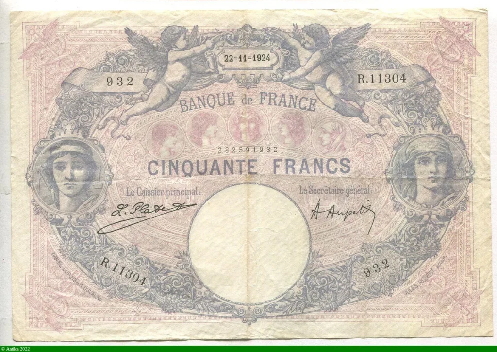 50 FRANCS BLEU & ROSE - Type 1889