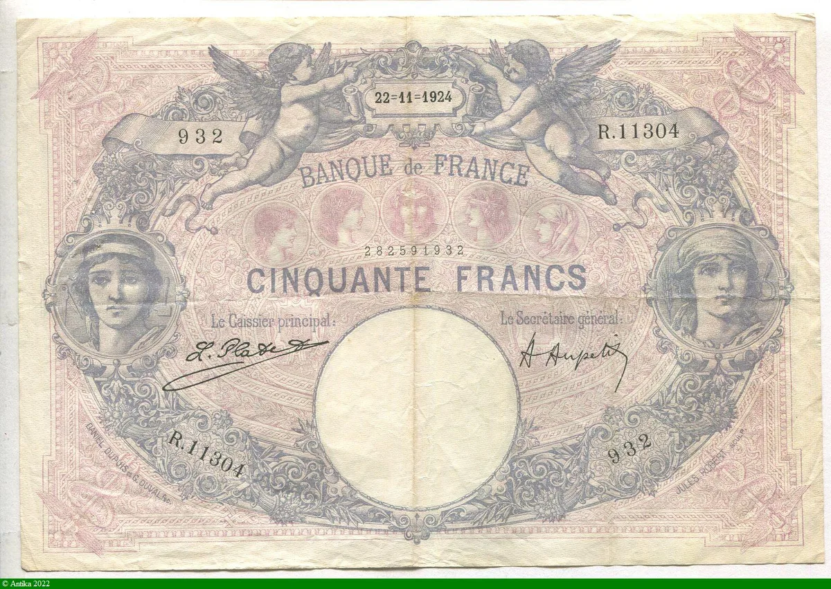 50 FRANCS BLEU & ROSE - Type 1889