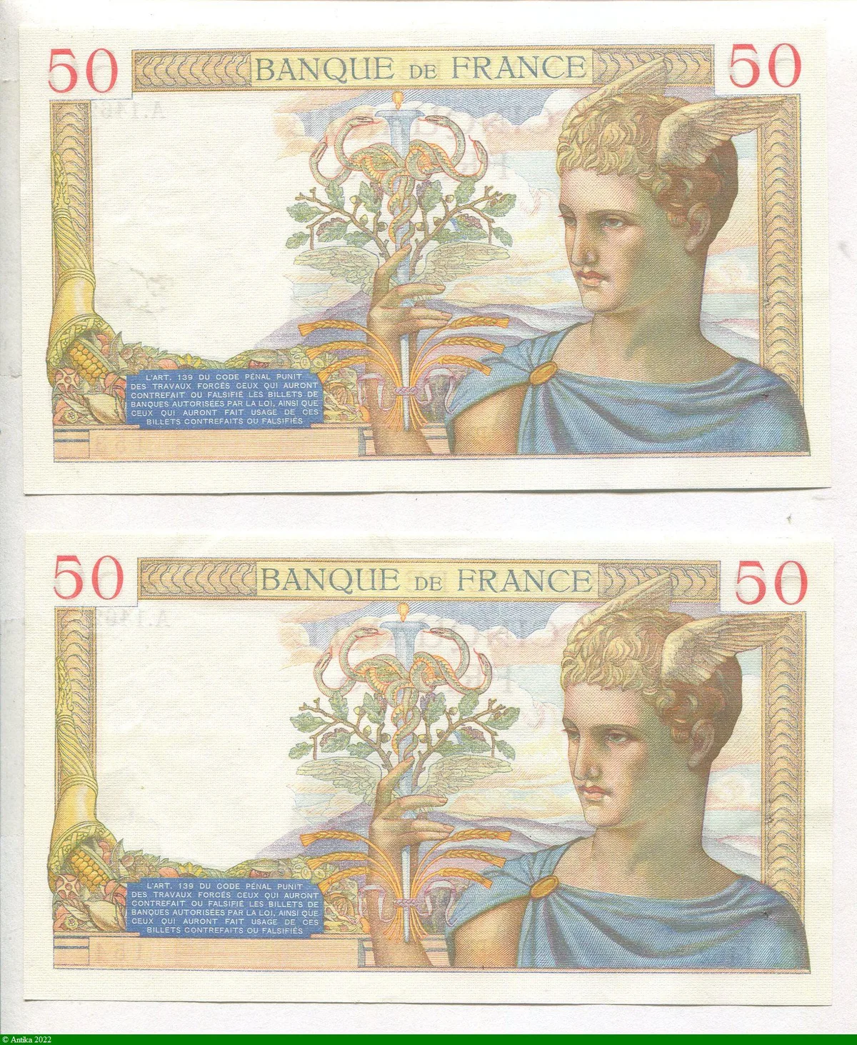 50 FRANCS CERES - Type 1933