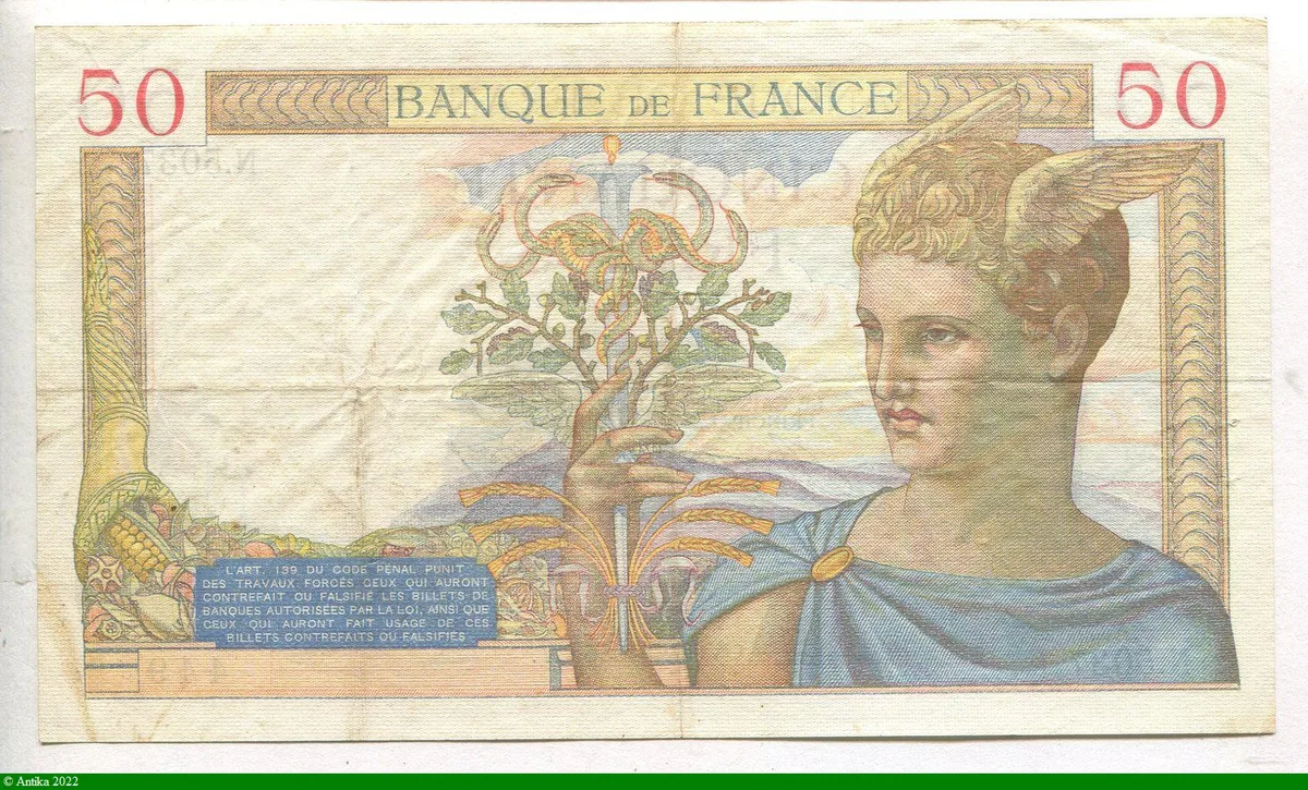 50 FRANCS CERES - Type 1933