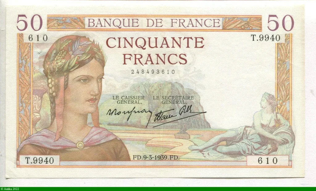 50 FRANCS CERES - Type 1933 modifié