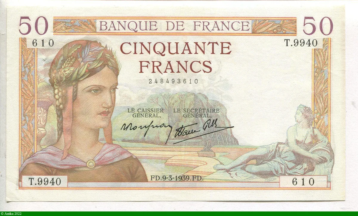 50 FRANCS CERES - Type 1933 modifié