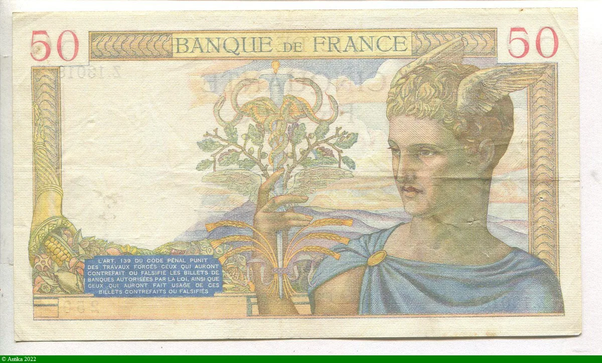 50 FRANCS CERES - Type 1933 modifié