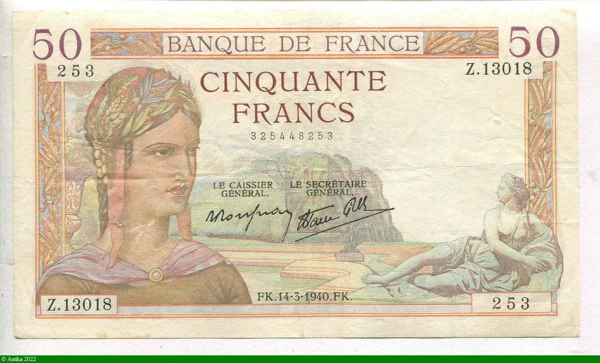 50 FRANCS CERES - Type 1933 modifié