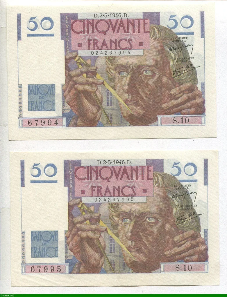 50 FRANCS LE VERRIER - Type 1946