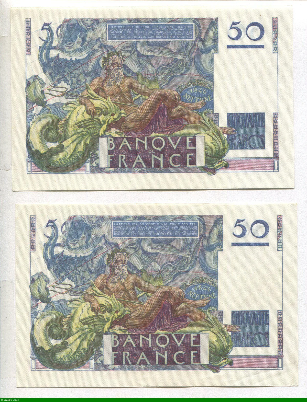 50 FRANCS LE VERRIER - Type 1946