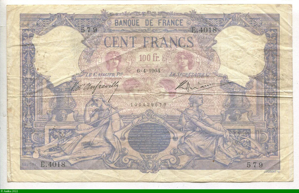 100 FRANCS BLEU & ROSE - Type 1888