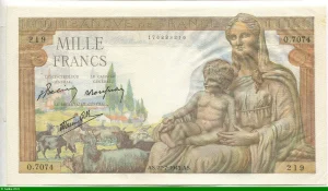 1000 FRANCS DEMETER - Type 1942