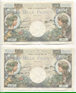 1000 FRANCS COMMERCE & INDUSTRIE - Type 1940