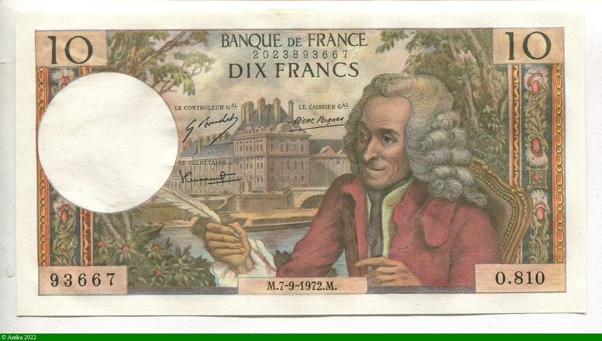 10 FRANCS VOLTAIRE - Type 1963