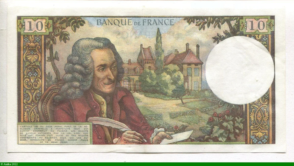 10 FRANCS VOLTAIRE - Type 1963