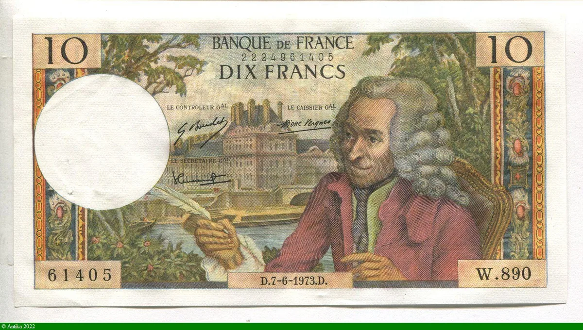 10 FRANCS VOLTAIRE - Type 1963