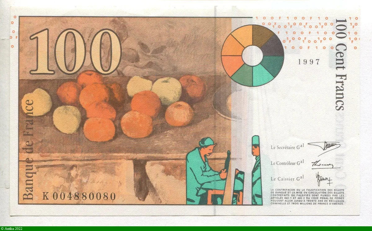 100 FRANCS CEZANNE -Type 1997