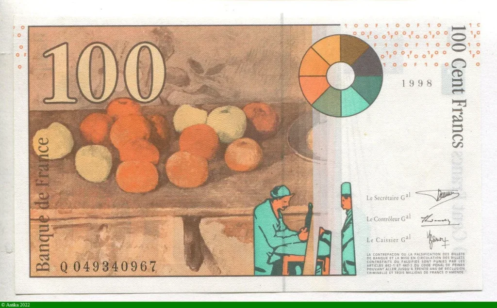 100 FRANCS CEZANNE -Type 1997