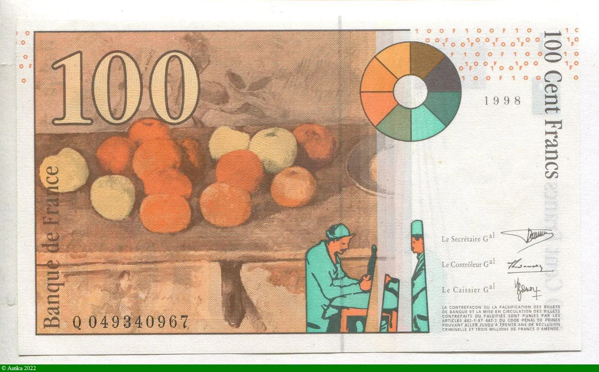 100 FRANCS CEZANNE -Type 1997