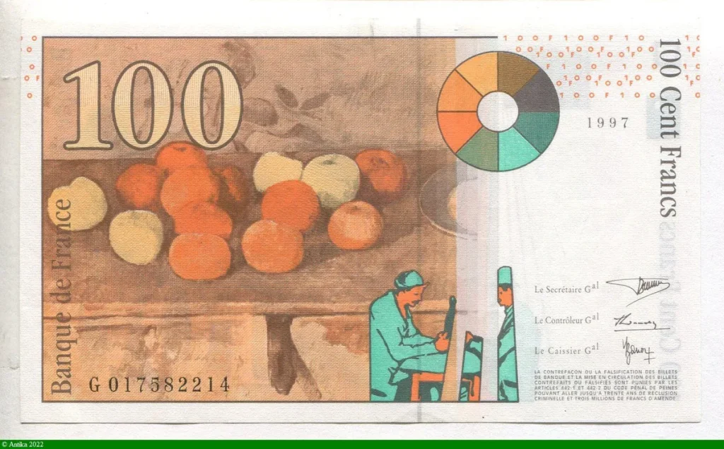 100 FRANCS CEZANNE -Type 1997
