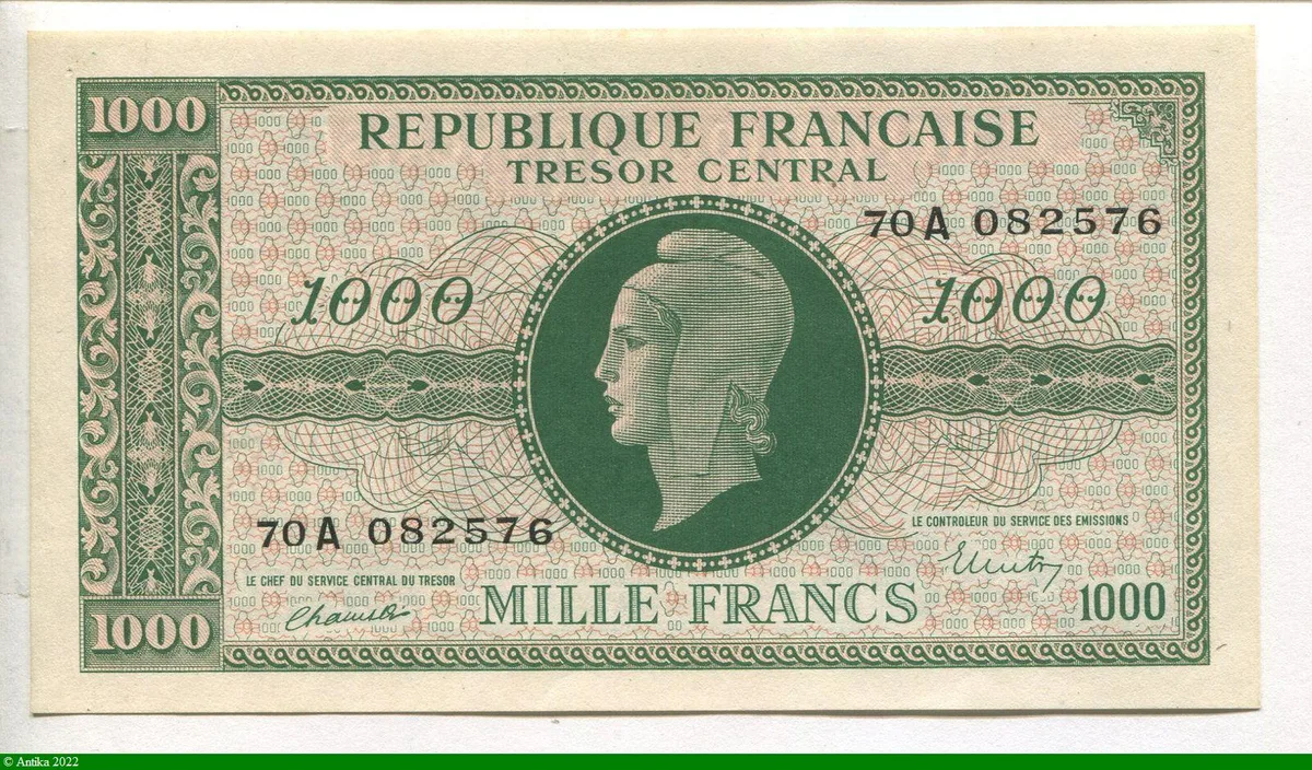 1000 FRANCS (Marianne)chiffres gras