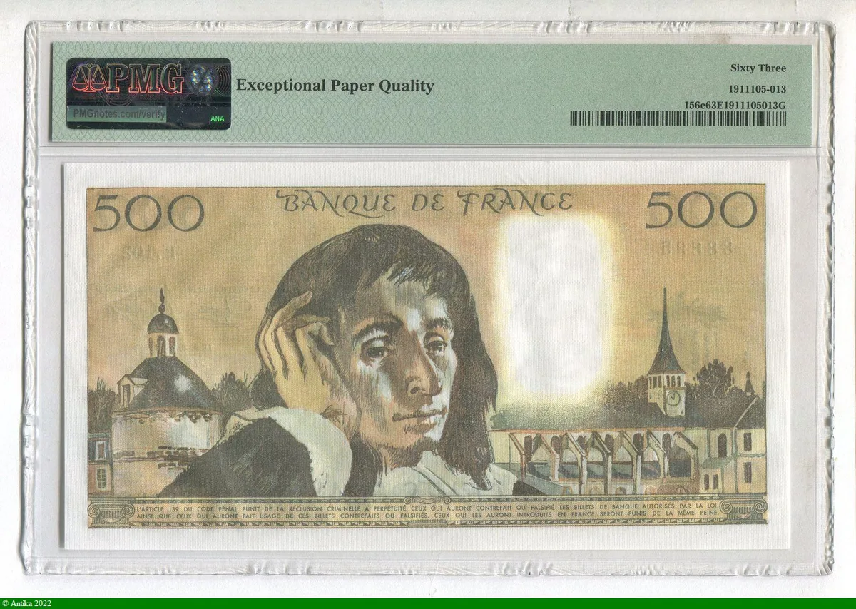 500 FRANCS PASCAL - Type 1968